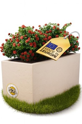 Pflanzkübel rechteckig Vulkan Blumenkasten mit Wasserspeicher Balkon Blumenkübel
