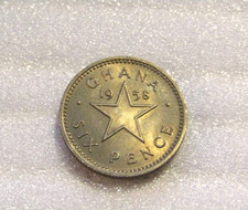 1958 Ghana 6 Pence Six Pence unc Coin