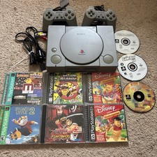 Sony Playstation 10 Game Bundle SCPH-7001 Console System w/ 2 Controllers Tested