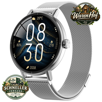 Smartwatch Damen 1,27'' AMOLED Fitnessuhr mit SpO2 Herzfrequenz IP68 120+