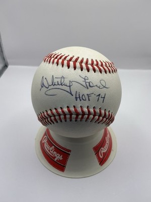 Whitey Ford Signed Baseball  HOF 74  Inscription- MLB Hall Of Fame (III)