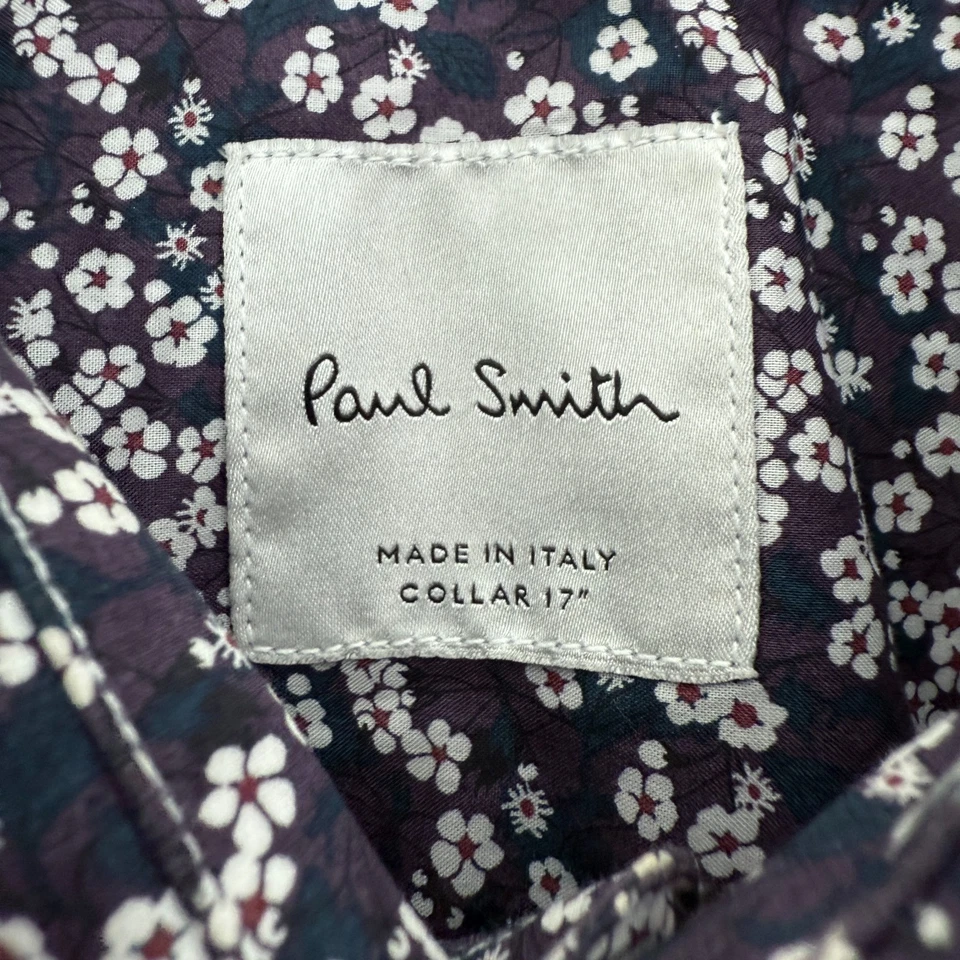 Camisa Paul Smith Para Hombre XL 17 Negra Floral Empresarial Informal Abotonada Foto 3 de 4