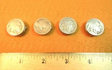 Set of 4  Vintage Coin Buffalo / Indian head Button Covers by Nony  EUC