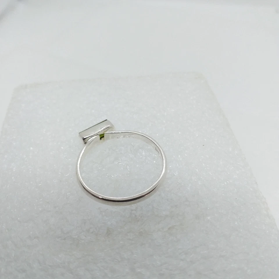 ECHTER NATUR Turmalin grün 925 Sterling Silber RING Gr 19 Verdelith roh Kristall - Bild 4 von 4