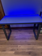 Tresanti Aurora Power Adjustable Height Desk with LED Lights Home Office Desk