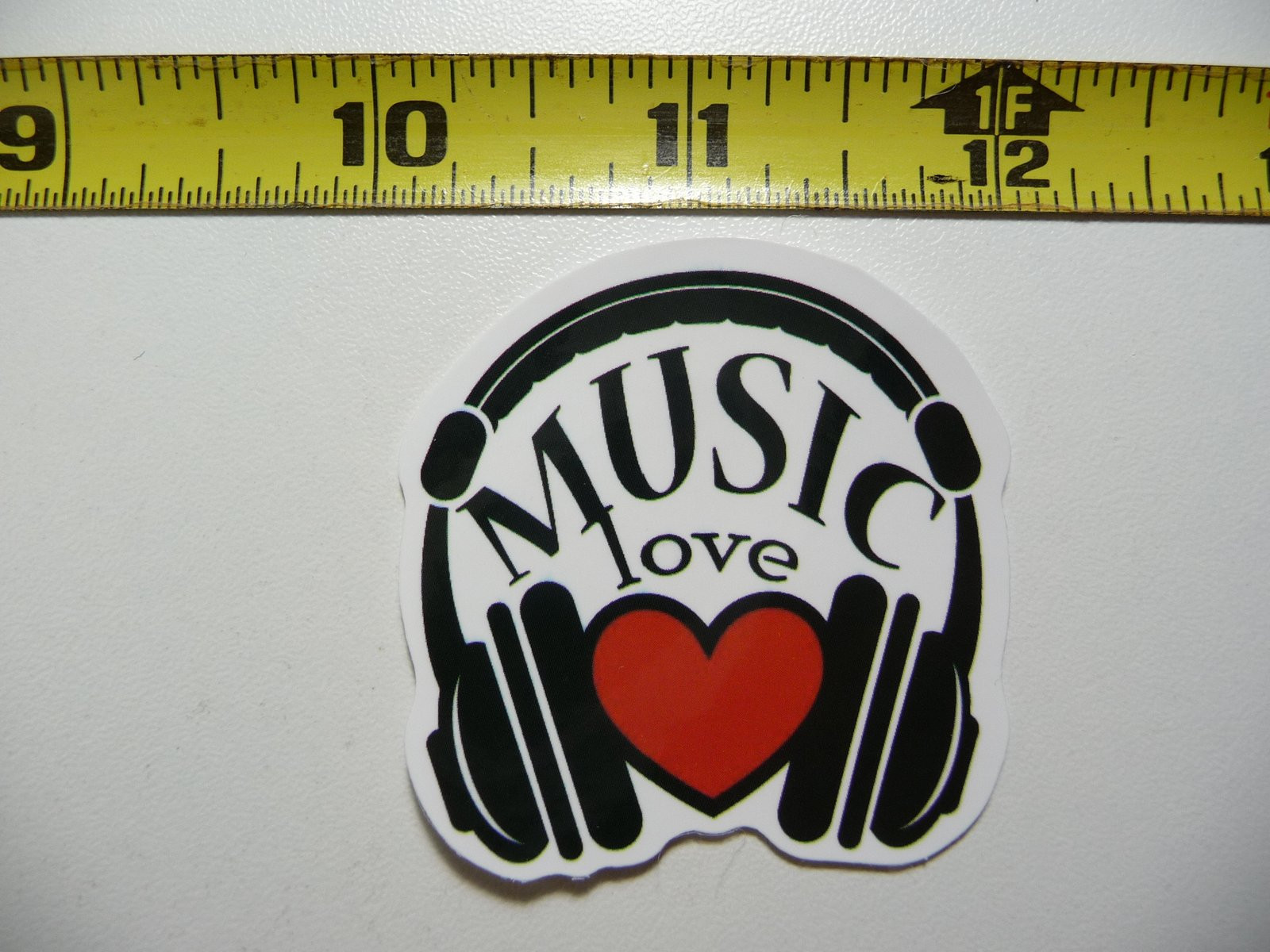 Music-Themed Heart Headphone Sticker for Concert Fans and Scrapbooking Fun