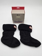 NIB Hunter Boot Sock Black Tall Cable Knit Fleece Kids Small