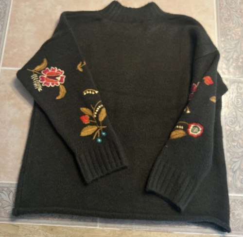 Cliche Damen Pullover Größe M Grün Blumenstickerei Wollmischung - Bild 13 von 15