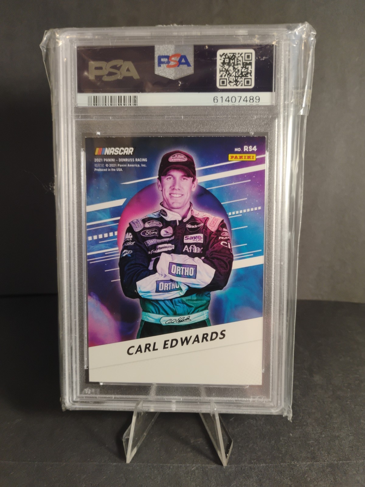 2021 Panini Donruss NASCAR - Retro Series Carl Edwards #RS4 PSA 9 MINT view 3