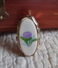 POSACENERE vintage viola fiore petite smalto tasca pop-up borsa novità portapillole