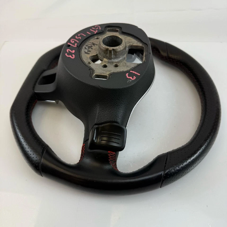 10-14 VW GTI MK6 Flat Bottom Steering Wheel w/ Paddles & Controls OEM - Image 2 of 4