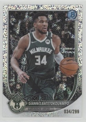 2025 Bowman Chrome Speckle Refractor 34/299 Giannis Antetokounmpo #BCV-80 1cb6