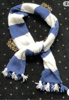 ALL WOOL FOOTBALL SCARVES. HAND KNITTED TO ORDER. ANY TEAM, MOST COLOURS.