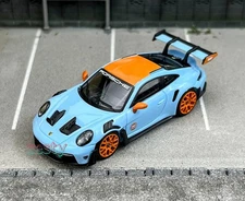  SW 1:64 Blue Gulf 992 GT3 RS Sports Model Diecast Display Car