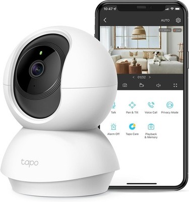 TP-Link Tapo 2K Pan Tilt Security Camera Baby Monitor Dog Camera C210