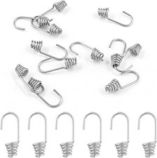 12 Pcs Bungee Shock Cord Hook, 0.12 Inch / 0.12" / 3mm (24mm Length), Silver