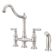 Pfister Courant Kitchen Faucet with Side Sprayer, 2-Handle, Stainless Steel