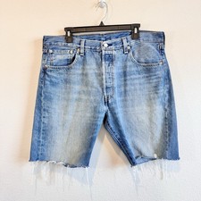 Levi s 501 Vintage Jorts Cutoff Denim Shorts Raw Hem Grunge W38 Distressed