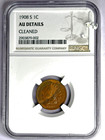 1908S Indian Cent NGC AU Details Cleaned — photo 1