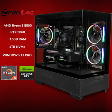 ZeroLag Gaming PC AMD Ryzen 9 9950x3d, Nvidia RTX 5070, 32GB DDR5 RAM, 2TB NVMe✅