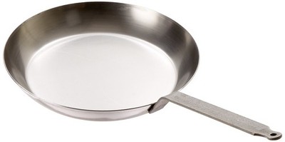 Matfer Bourgeat Black Steel Round Frying Pan 11 7/8-Inch Gray