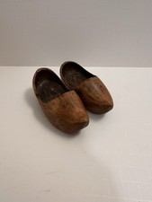 Pair Of Dutch Hand Carved Wooden Decorative Clogs