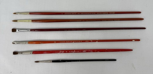 Paint Brush Winsor Newton Sceptre Gold Red Sable Grumbacher Brush Lot 6 Artist