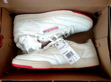 Reebok Shoes 10.5 Unisex White Red CLUB C 85 Vintage Chalk Tennis 100070250 NEW