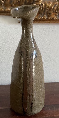 Lovely mid-20th-century stoneware ceramic vase or bottle