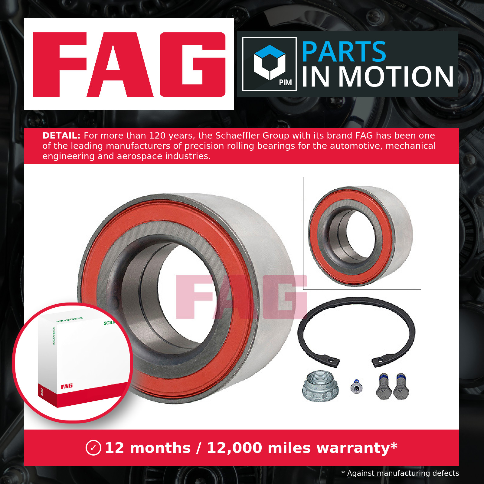 Wheel Bearing Kit fits MERCEDES CLK500 A209, C209 5.5 Rear 06 to 10 M273.967 FAG