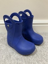 CROC Wellies, Size C10, (Smaller than UK Size 10), Unisex, Blue, Used, GC.