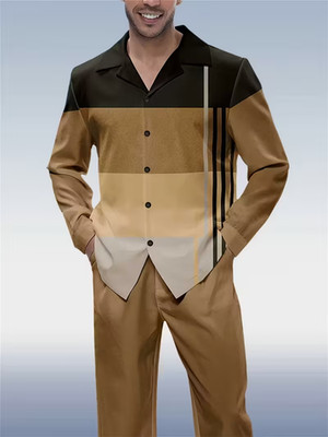 Men's Outfit 2 Piece Set Shirt & Pants Suit PLUS SIZE BIG 4XL