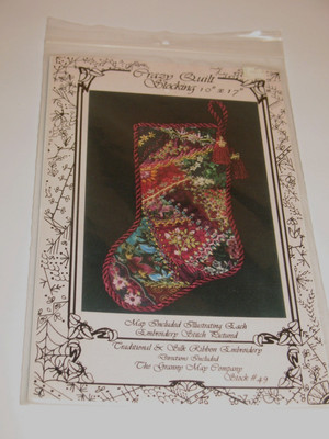 1994 CRAZY QUILT STOCKING PATTERN 10 X 17 BY THE GRANNY MAY COMPANY #49