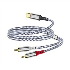 USB C to 2 RCA Audio Cable, Type C to RCA Jack Male Adapter Cord, USB C to 2 ...