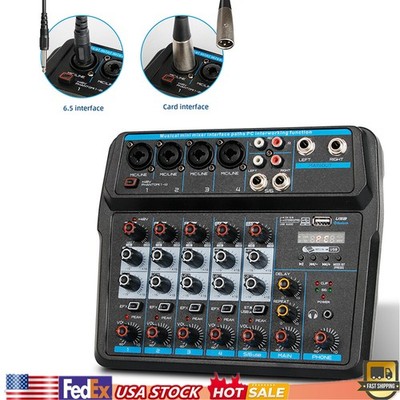 6-Channel Bluetooth Digital Audio Mixer Mixing Amplifier Home Recording Mixer