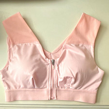 Copper Life High Impact Zip Front High Support Sports Bra Pink Size M