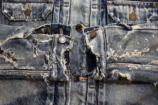 Giacca denim Saint Laurent Paris 21Aw Destroy Xs 664366 Ye957 danneggiata fabbricata