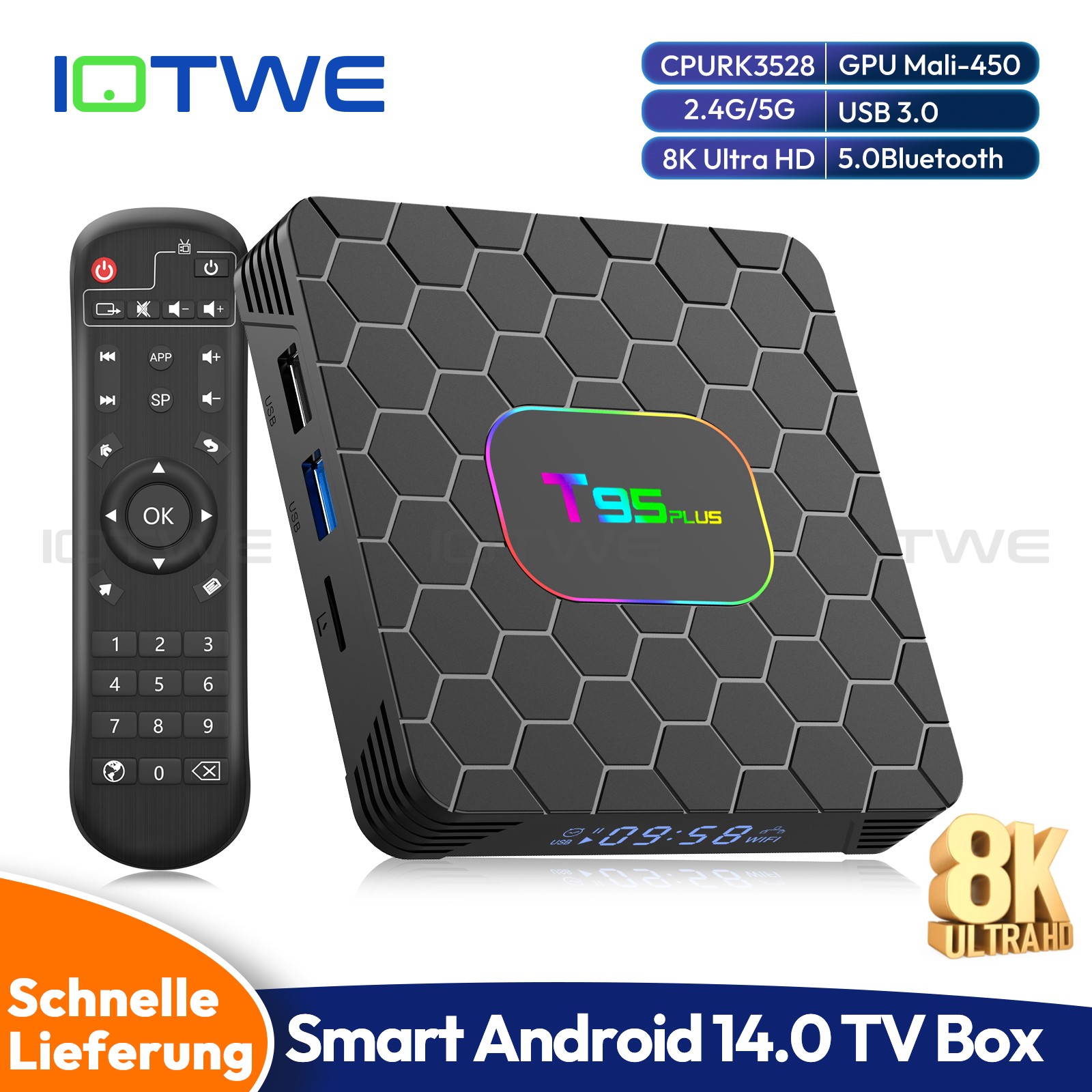 NEW 2026 Smart TV BOX Android 14.0 64GB WIFI6 Rete Lettore multimediale Quad-core IT