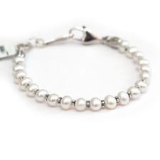 LAGOS Kinder Girl's First Pearl  Sterling Silver Bracelet Adjustable Size 6 New