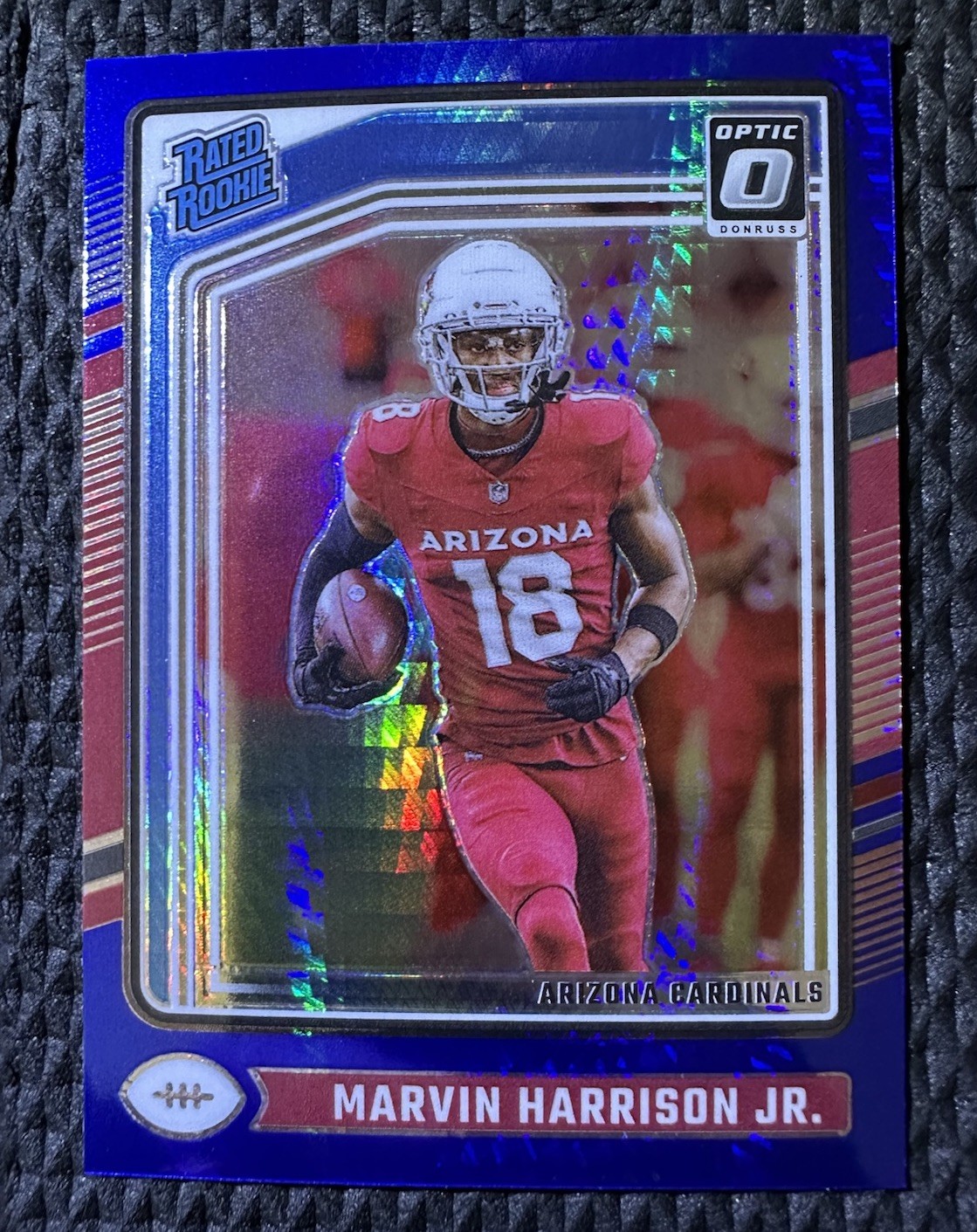 Marvin Harrison Jr. Blue Hyper Prizm - 2024 Optic Rated Rookie #276 - Cardinals
