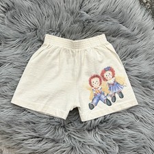 Vintage Raggedy Ann And Andy Cream Youth Shorts Made In USA Size 2T