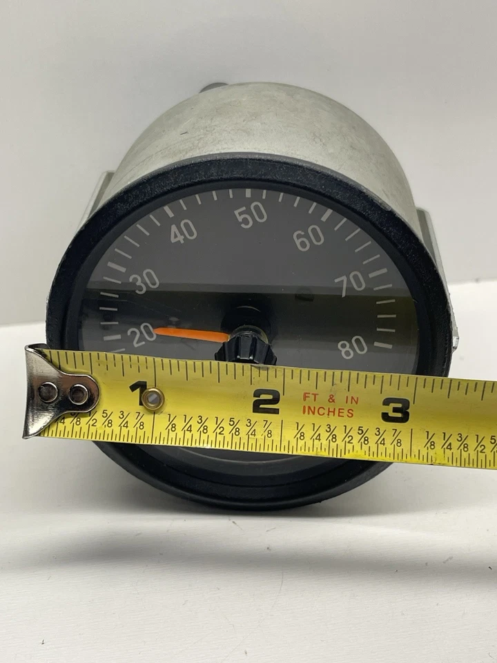 Vintage Tachometer VDO Cockpit 8000 RPM Made in USA Black Face 3 3/8" - Image 3 of 4