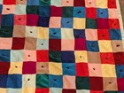 Vintage Quilt 76" X 62" Flannel & Velour Small Cotton Squares Light Weight Cozy  — photo 8