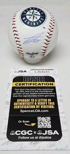 Julio Rodriguez Signed Rawlings Official Seattle Mariners Logo Baseball JSA B6