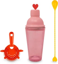 Cute Bar Set with Shaker, Strainer and Spoon, Cocktail Shaker Set, Bartender Kit