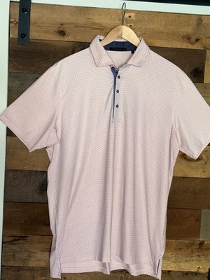 Greyson Golf Polo Shirt XL Pink Micro Print Performance Stretch Short Sleeve 