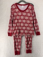 Hanna Andersson Women's XL Long John Sleepwear Pajamas Christmas Red Snowflakes