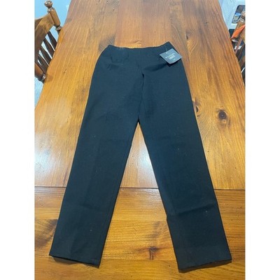 NWT Emanual Ungaro Liberte Womens Classic Casual Black Straight Leg Pants Size 2