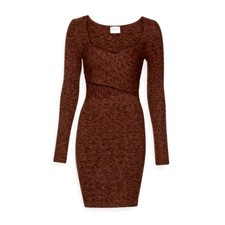 Abercrombie & Fitch Wrap-Front Mini Sweater Dress XSP