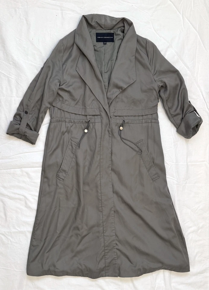 French Connection Lyocell пальто Carla, M US8, серый, тренч стиль пальто - Изображение 3 из 4